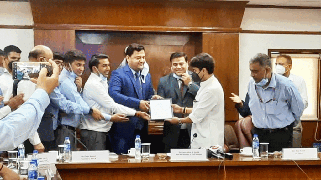 Gov news 15th June 2022 ArdorComm Media Group Scindia gives IoTechWorld Aviation India's first 'type certificate' for the Kisan drone
