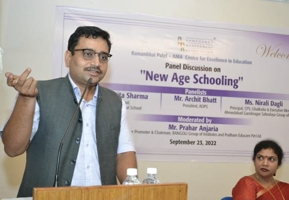 eba62f75 e1a0 49fd 8188 58b1115f7ef6 ArdorComm Media Group Panel session on “New Age Schooling” moderated by Prahar Anjaria at Ahmedabad Management Association campus
